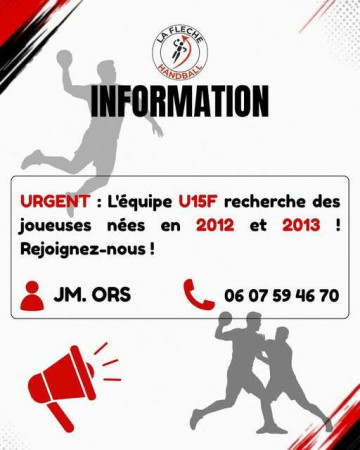 Recherchons joueuses nées en 2012, 2013 ou 2014