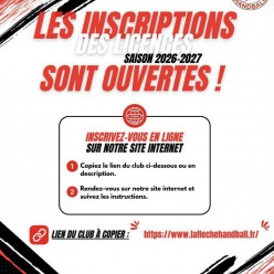 Les inscriptions sont ouvertes